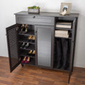 Porch Den Rocheblave Espresso Wood Shoe Storage Cabinet