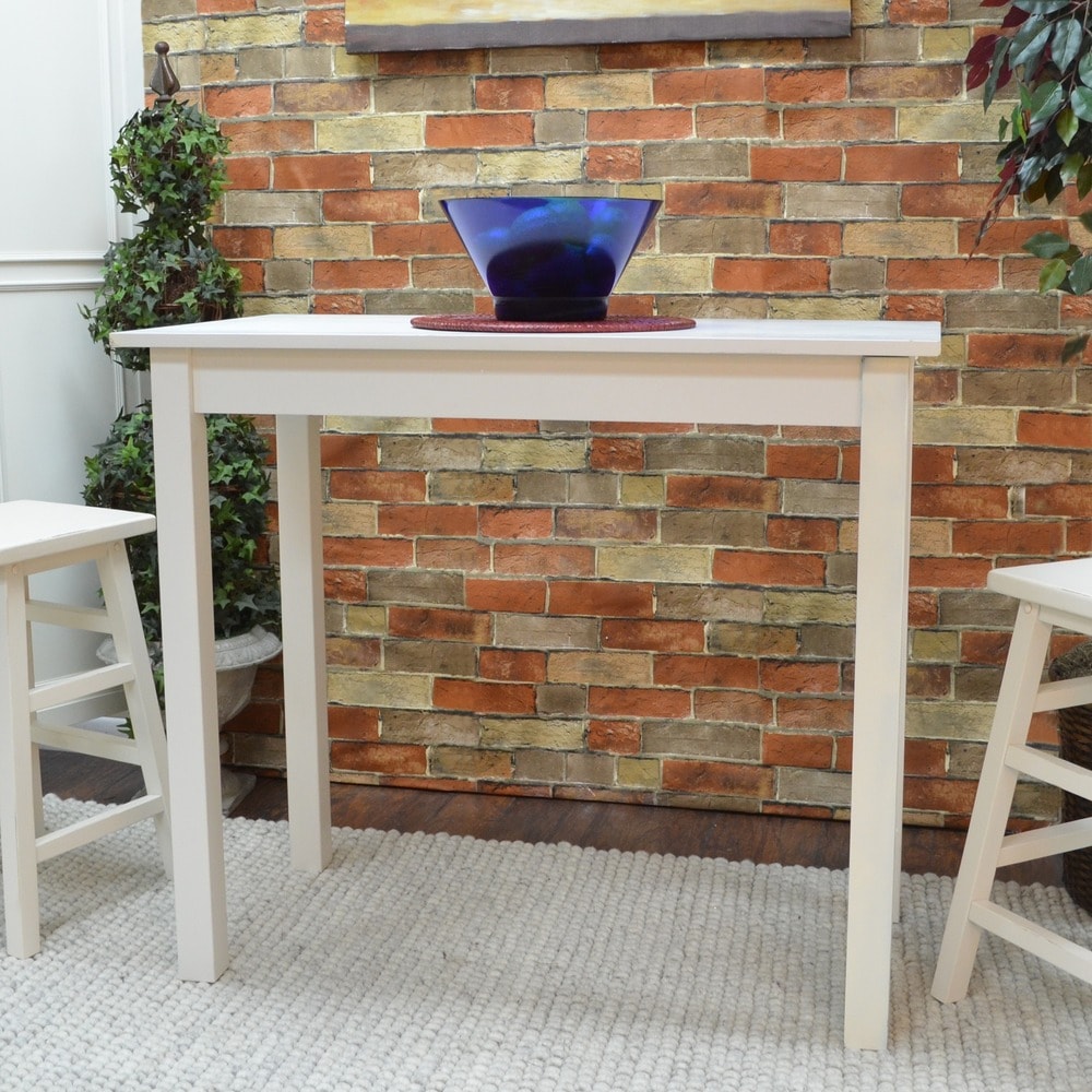 Porch Den Lowrey Antique White Pub Bar Table