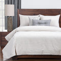Strick Bolton Stom Cotton Blend Burlap Ivory Down Alt Duvet Cover Set