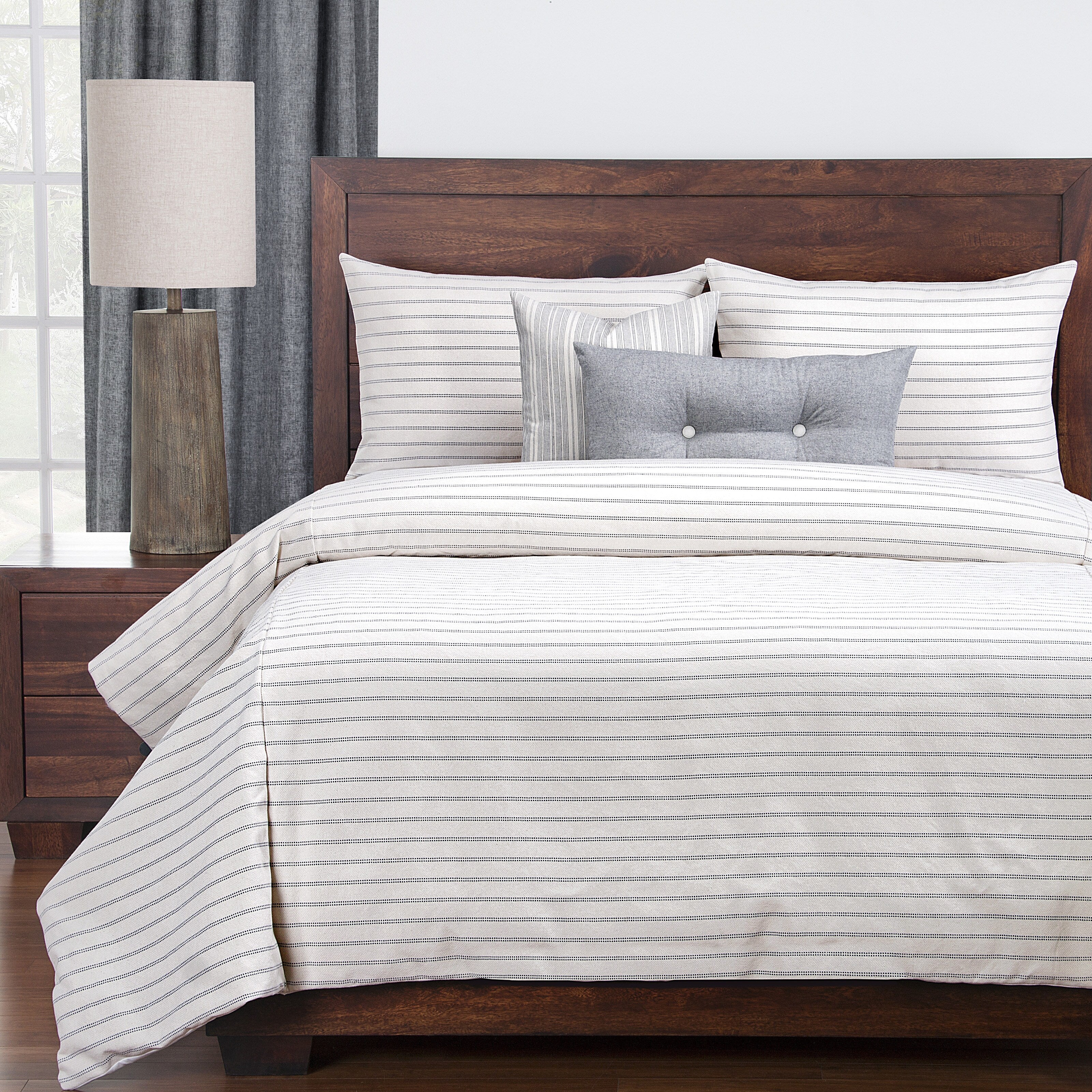 Strick Bolton Stom Cotton Blend Burlap Ivory Down Alt Duvet Cover Set