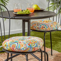 Havenside Home Christiansen Outdoor 15 Inch Painted Paisley Bistro Chair Cushions Set Of 2