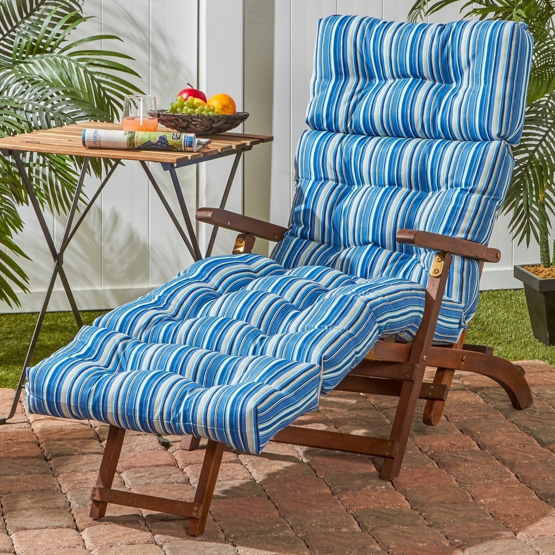 Havenside Home Colton Stripe Outdoor Chaise Lounger Cushion