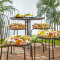 Havenside Home Dana Point 15 Inch Round Outdoor Floral Bistro Chair Cushion Set Of 4