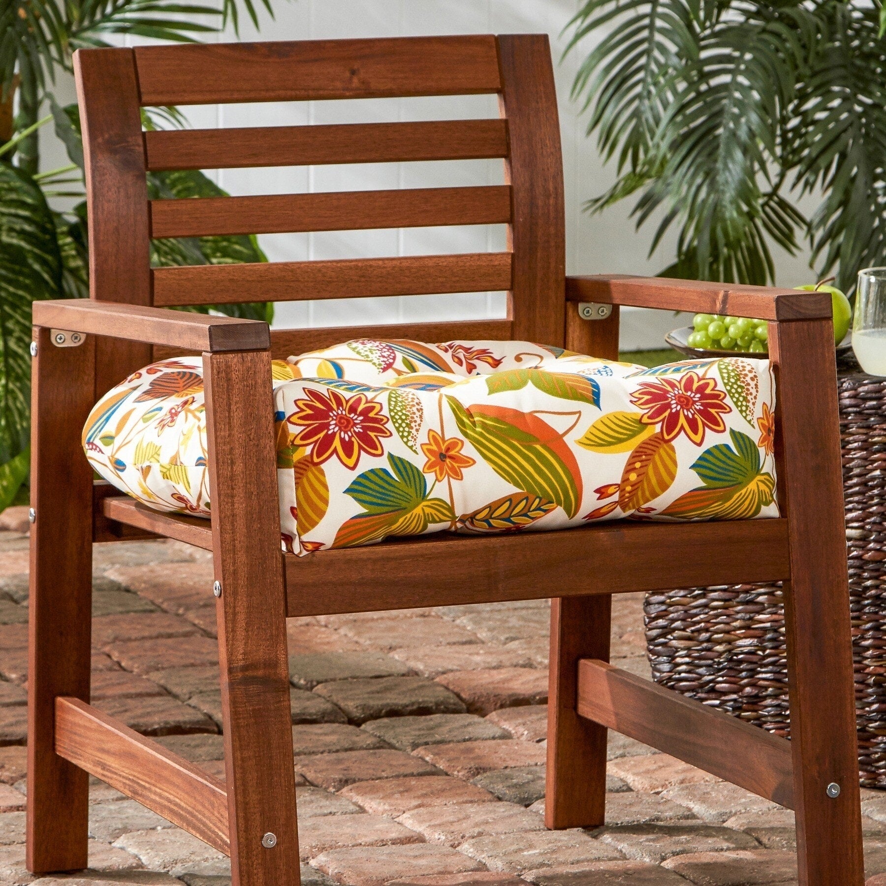 Havenside Home Dana Point 20 Inch Outdoor Floral Chair Cushion