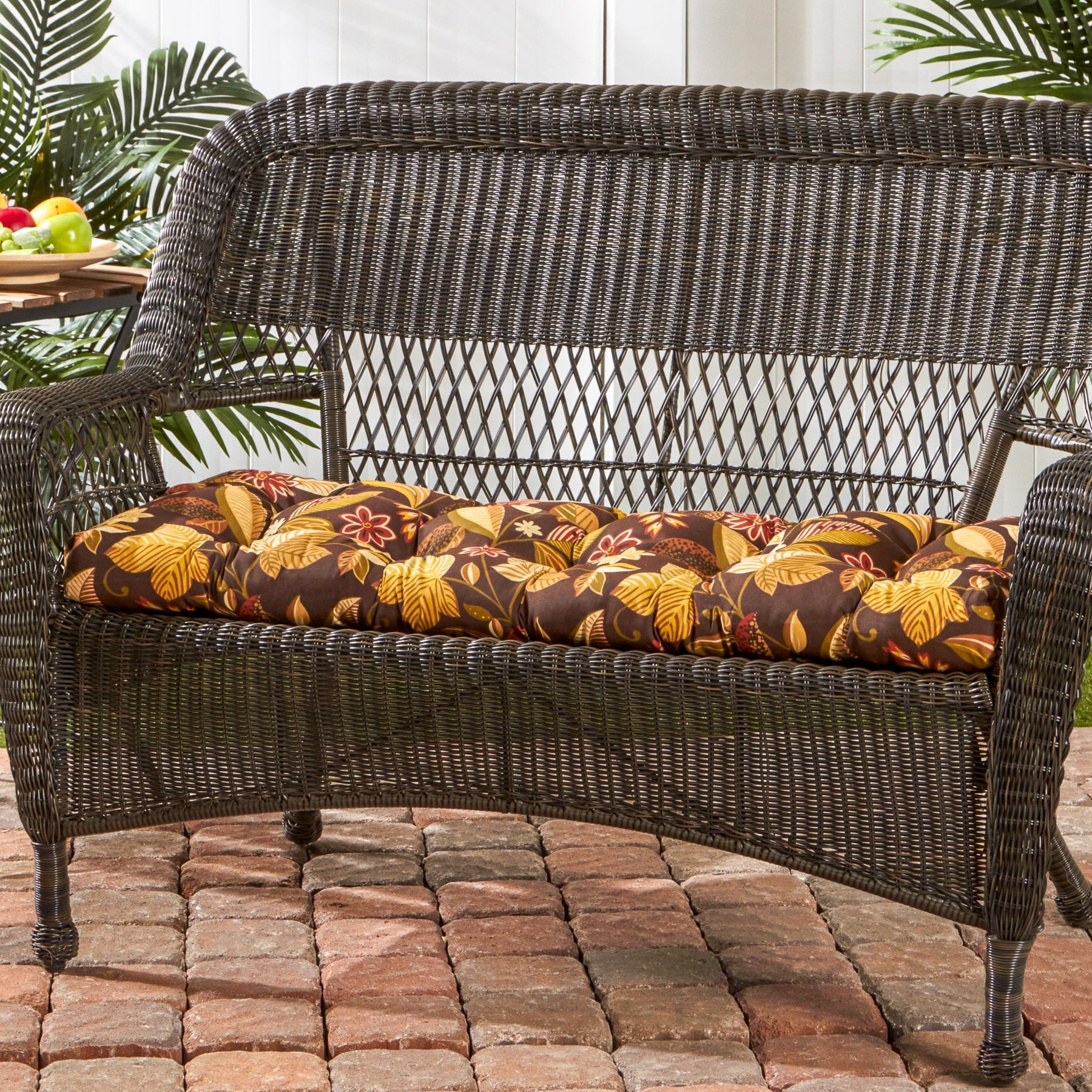 Havenside Home Dana Point 44 Inch Outdoor Woodsy Floral Swing Bench Cushion