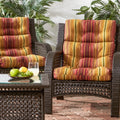 Havenside Home Dewey 3 Section Contemporary Outdoor Stripe High Back Chair Cushion Set Of 2