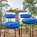 Havenside Home Driftwood 15 Inch Round Outdoor Marine Blue Bistro Chair Cushion Set Of 4