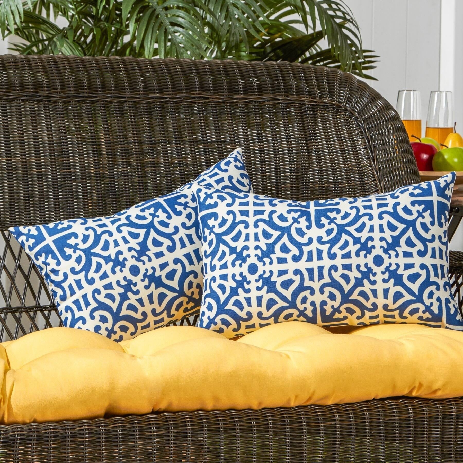 Havenside Home Driftwood 19X12 Inch Rectangular Outdoor Indigo Accent Pillows Set Of 2 12H X 19L
