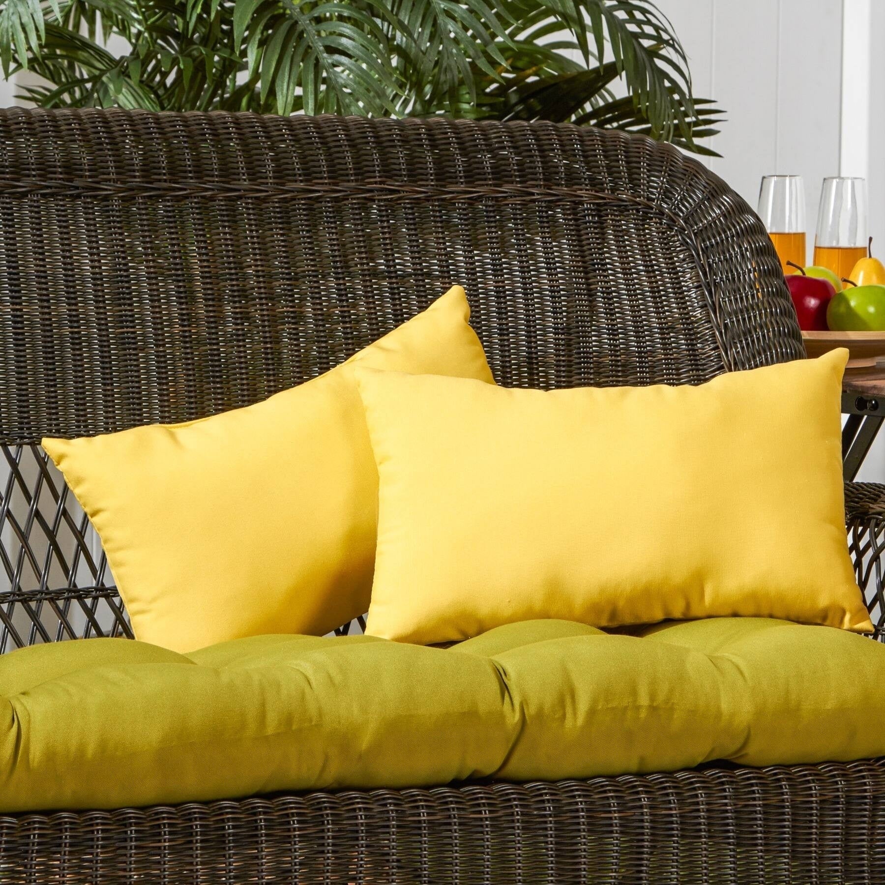 Havenside Home Driftwood 19X12 Inch Rectangular Outdoor Yellow Accent Pillows Set Of 2