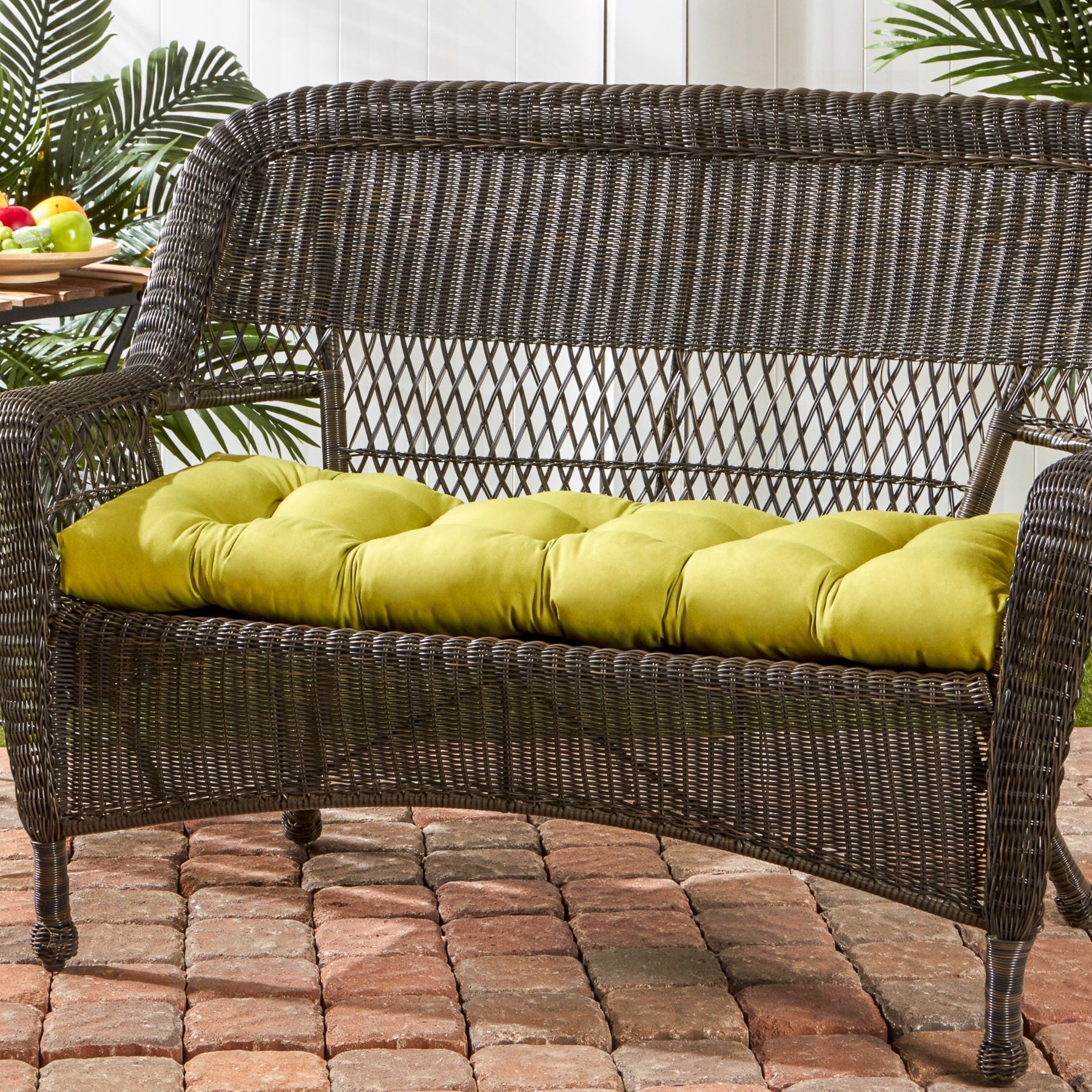 Havenside Home Driftwood 44 Inch Outdoor Green Swing Bench Cushion