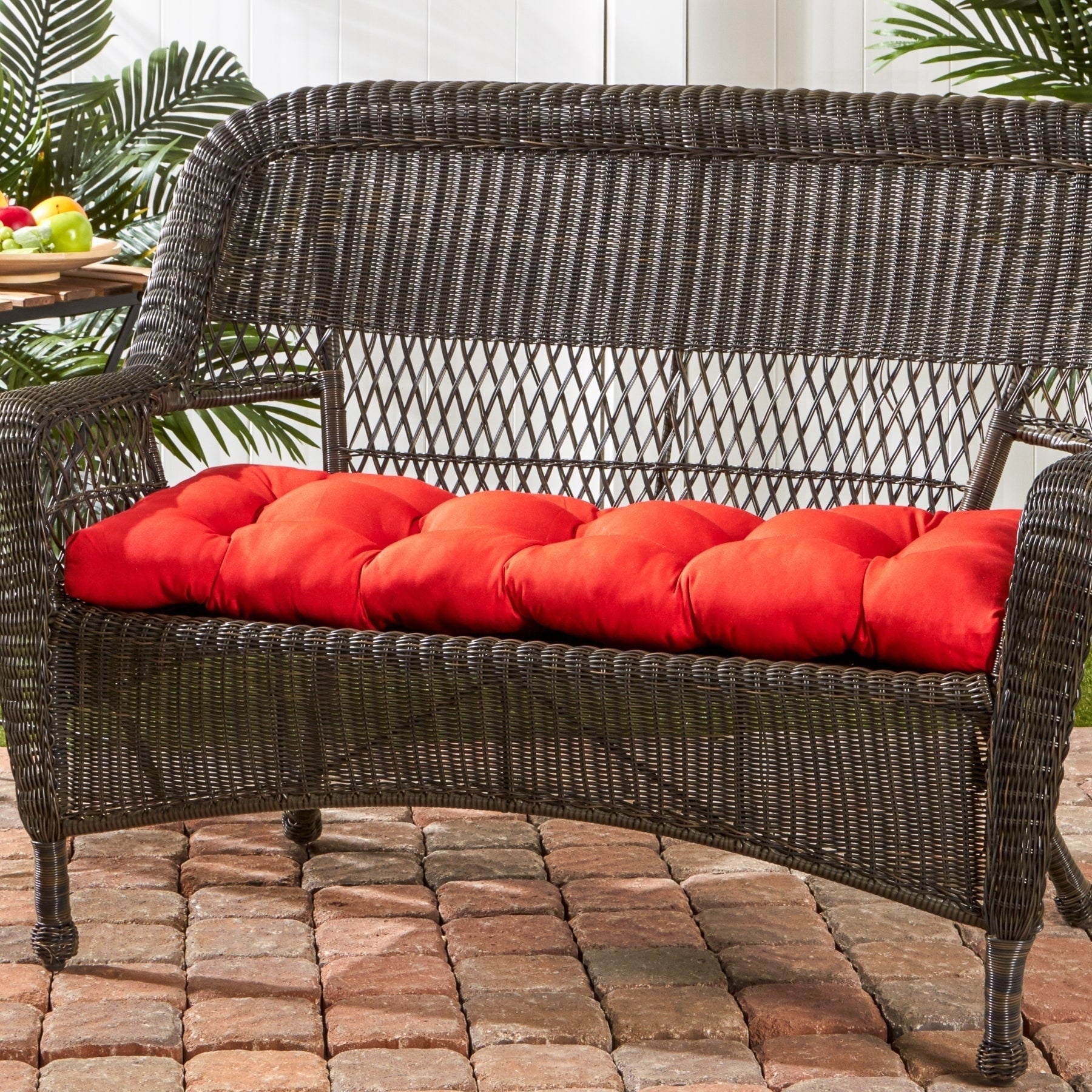 Havenside Home Driftwood 44 Inch Outdoor Red Swing Bench Cushion
