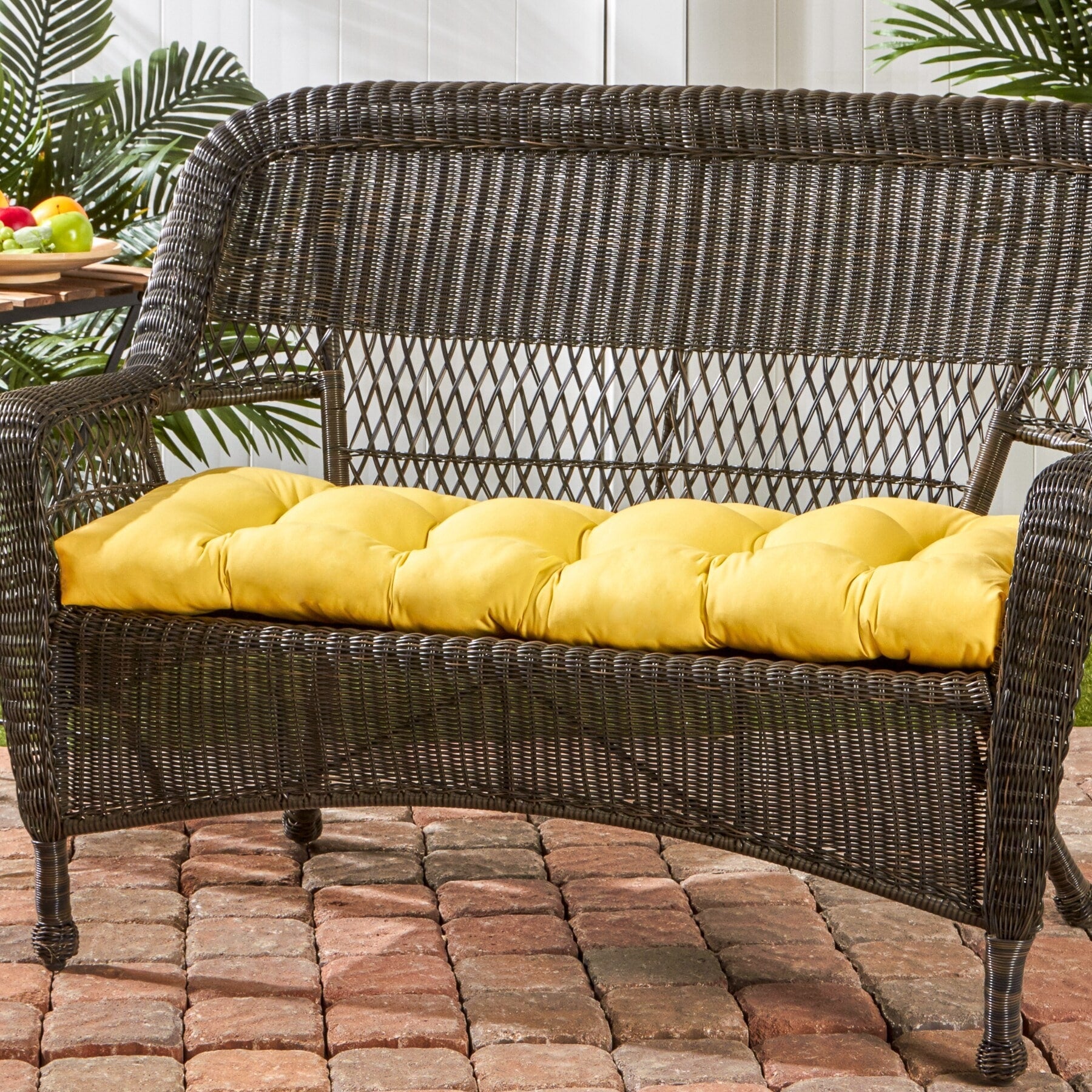 Havenside Home Driftwood 44 Inch Outdoor Yellow Swing Bench Cushion