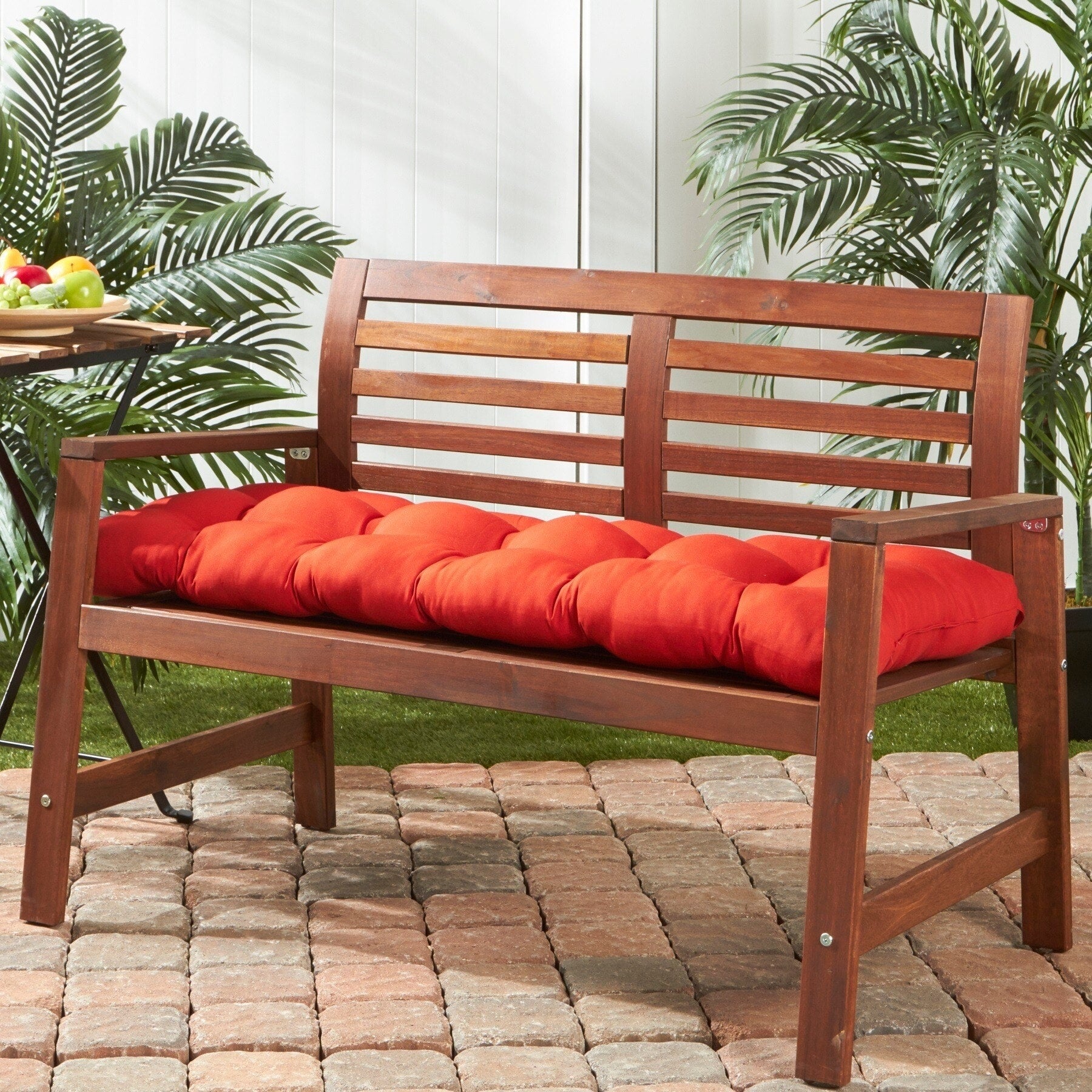Havenside Home Driftwood 51 Inch Outdoor Red Bench Cushion
