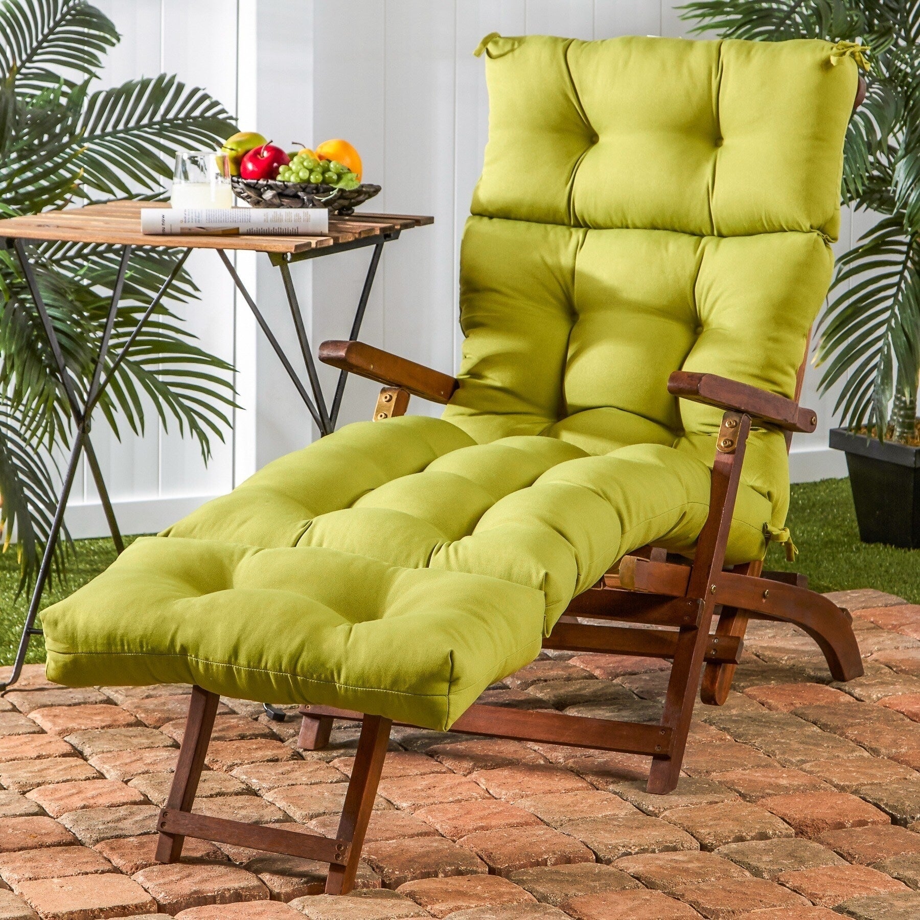 Havenside Home Driftwood 72 Inch Outdoor Green Chaise Lounger Cushion