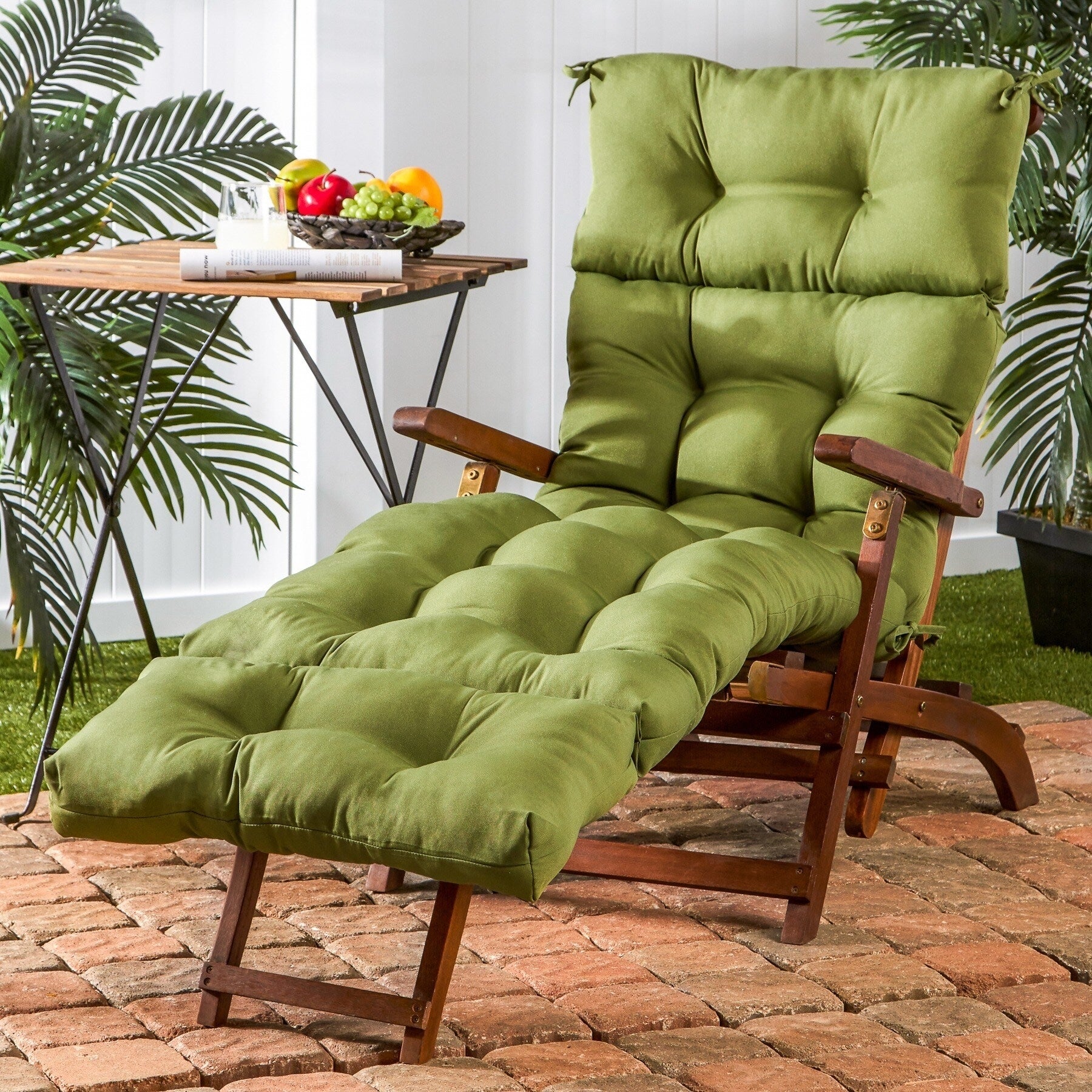 Havenside Home Driftwood 72 Inch Outdoor Green Chaise Lounger Cushion