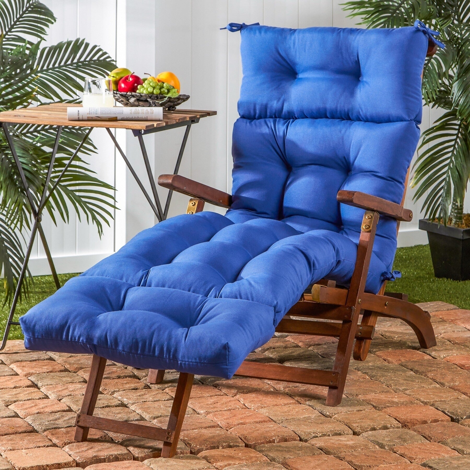 Havenside Home Driftwood 72 Inch Outdoor Marine Blue Chaise Lounger Cushion