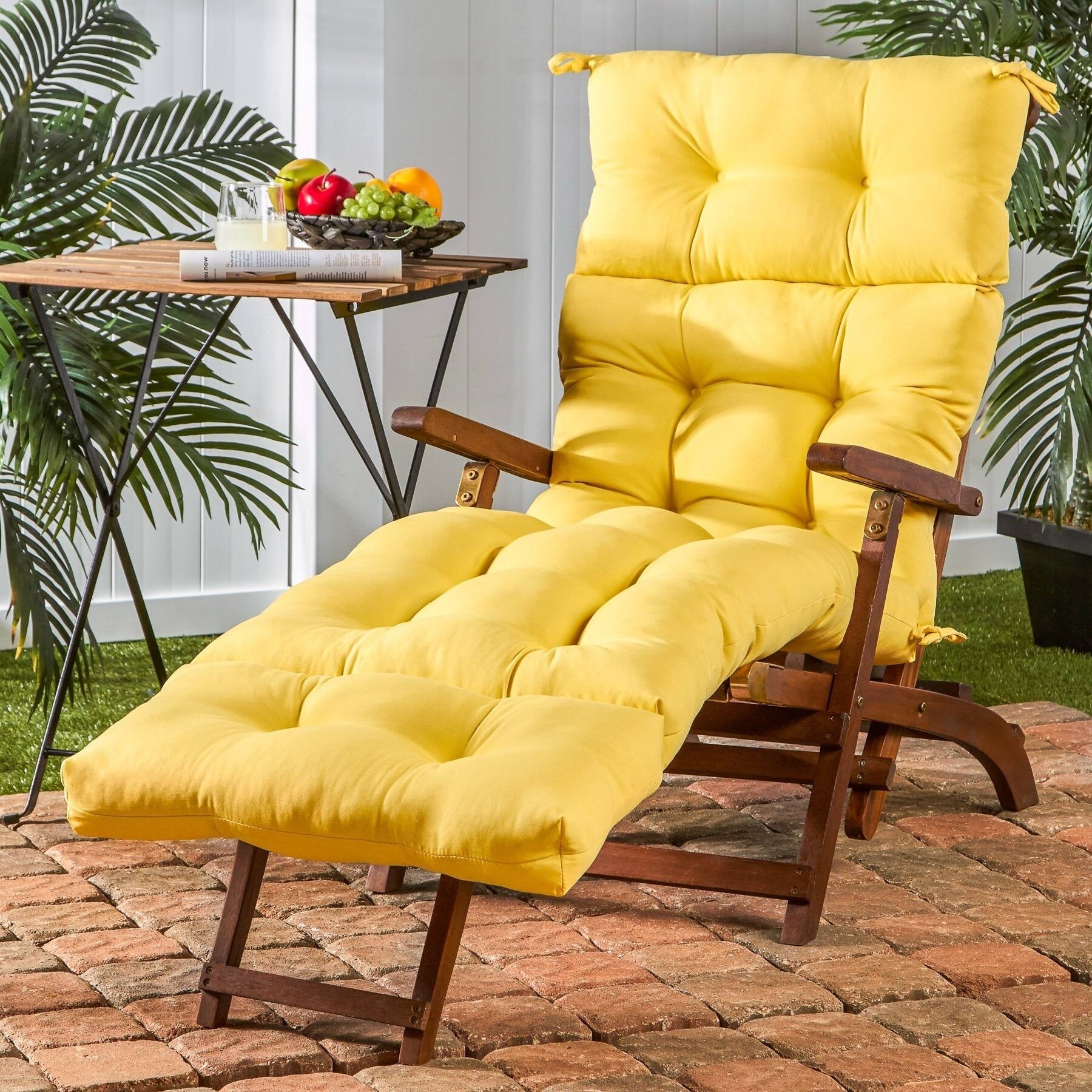 Havenside Home Driftwood 72 Inch Outdoor Yellow Chaise Lounger Cushion