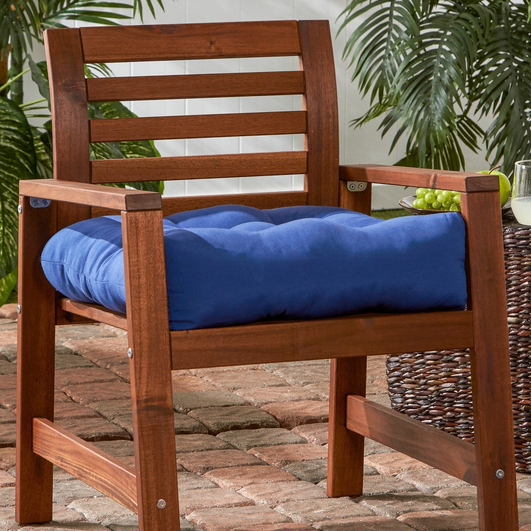 Havenside Home Driftwood Marine Blue 20 Inch Outdoor Chair Cushion
