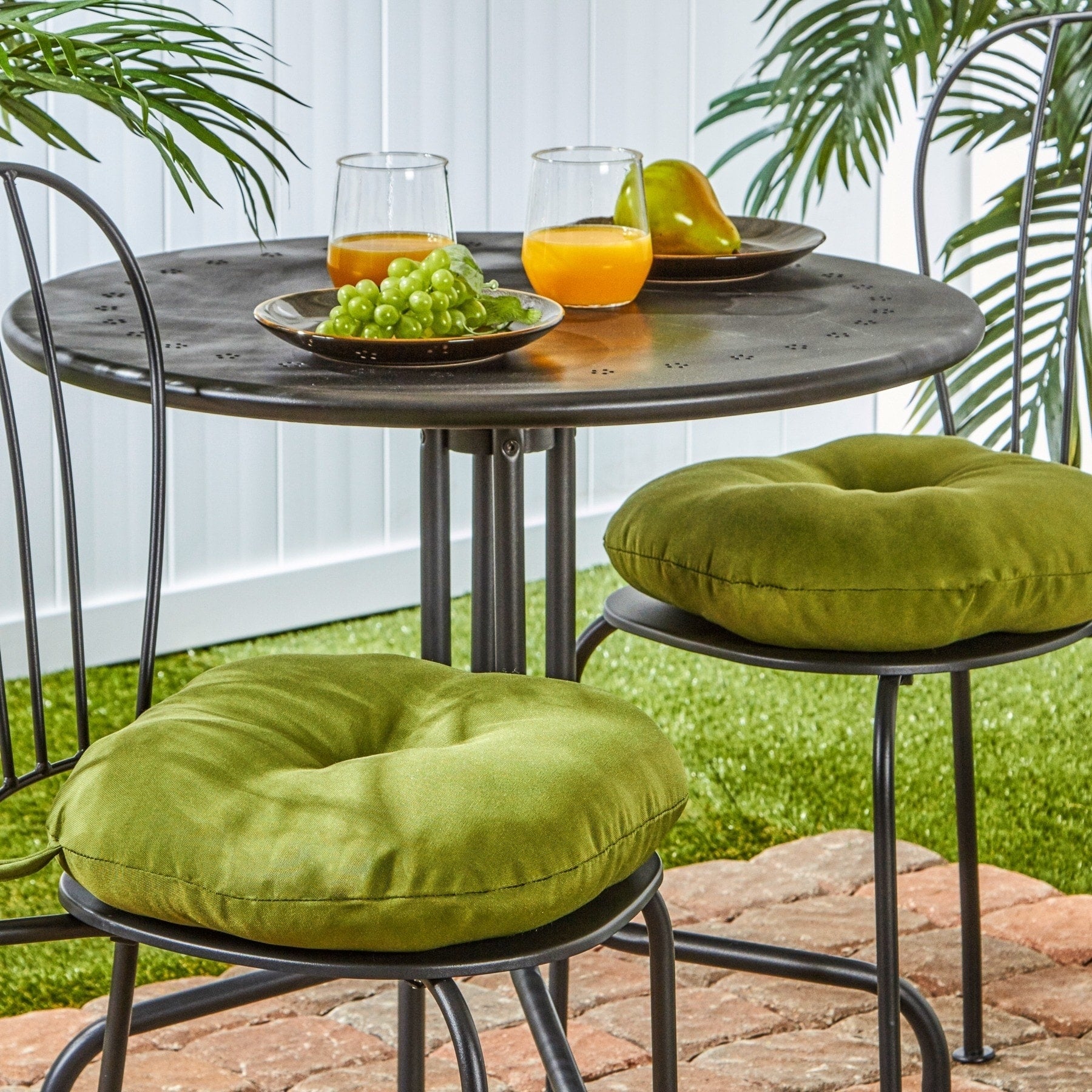 Havenside Home Driftwood Outdoor 15 Inch Bistro Chair Cushions Set Of 2