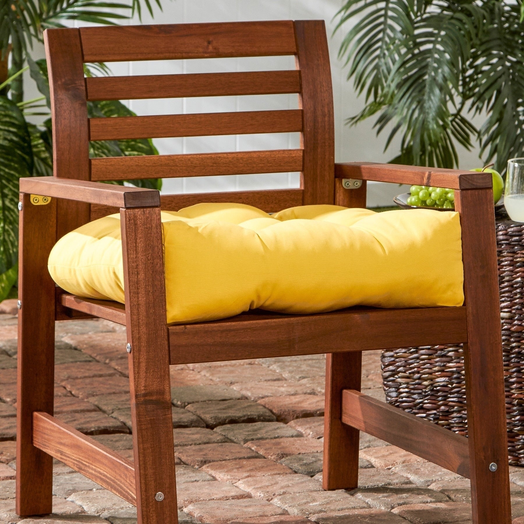 Havenside Home Driftwood Yellow 20 Inch Outdoor Chair Cushion