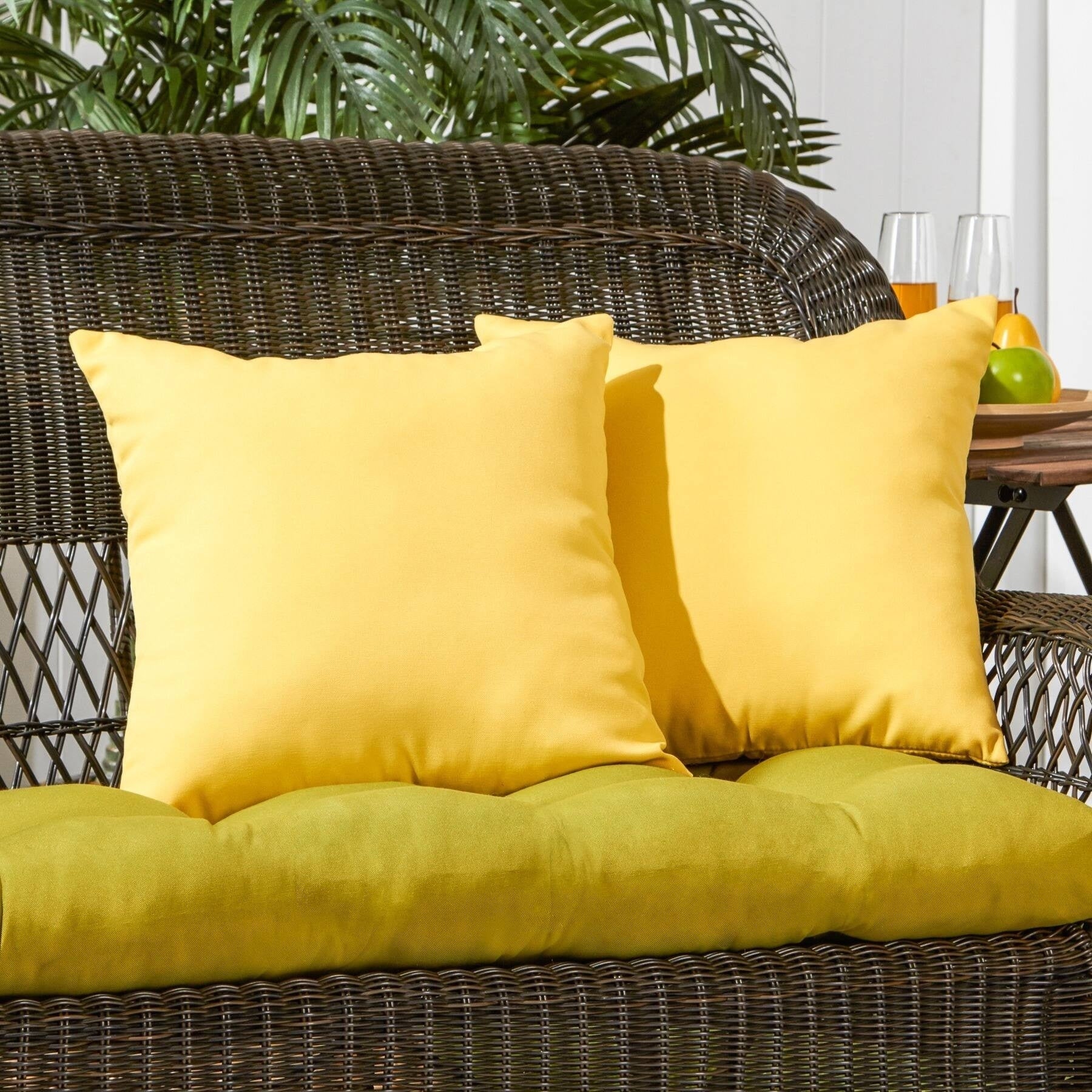 Havenside Home Driftwood Yellow Outdoor 17 Inch Accent Pillow Set Of 2