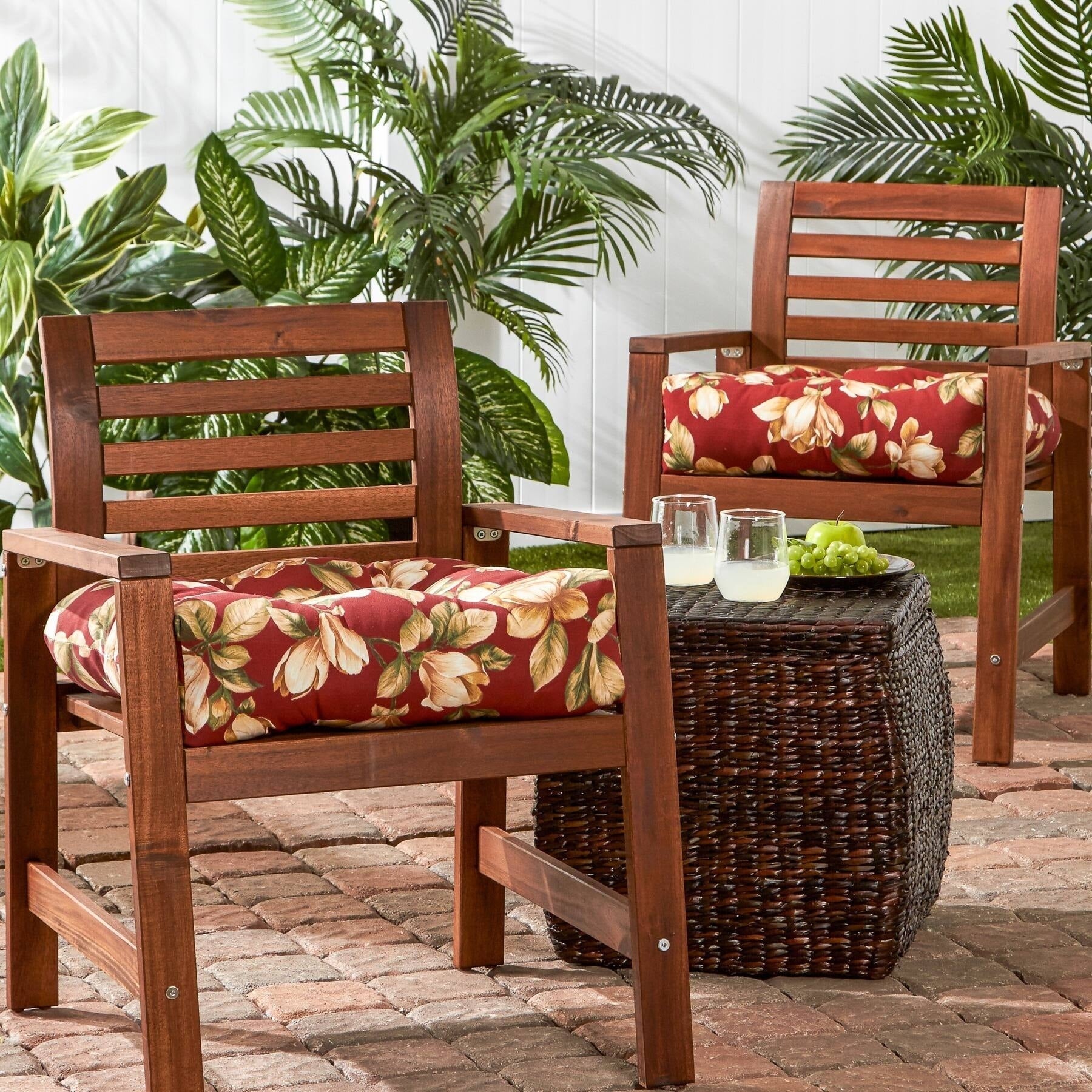 Havenside Home Dunedin 20 Inch Outdoor Floral Chair Cushion Set Of 2