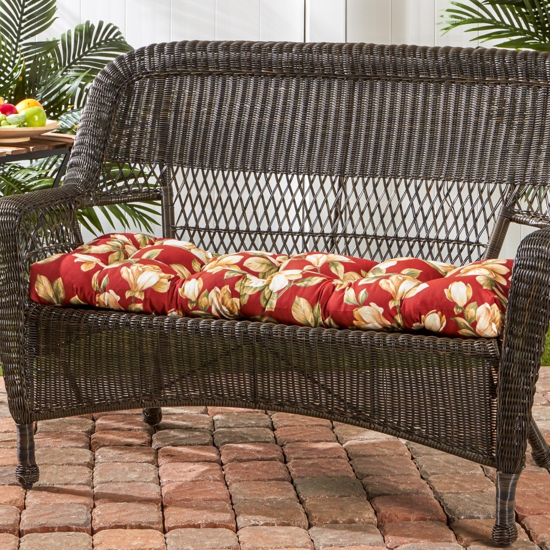 Havenside Home Dunedin 44 Inch Outdoor Floral Swing Bench Cushion