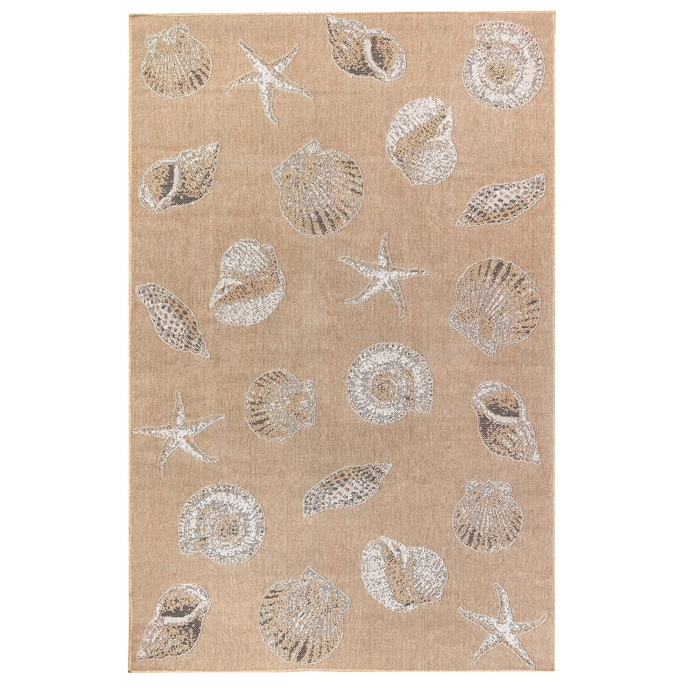 Liora Manne Coastal Shells Indoor Outdoor Rug Sand