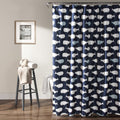 Taylor Olive Lums Navy Whale Shower Curtain
