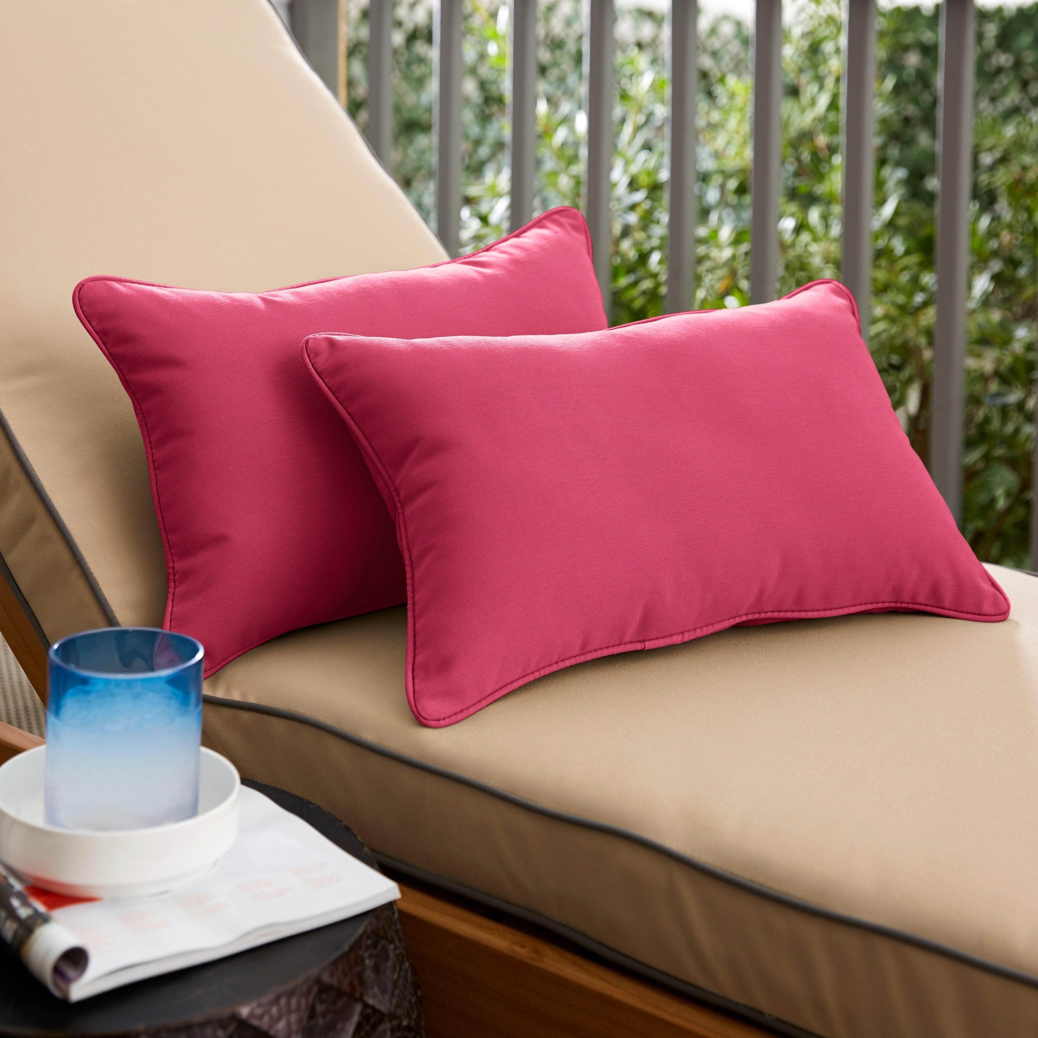 Havenside Home Hot Pink Corded Lumbar Pillows Set Of 2