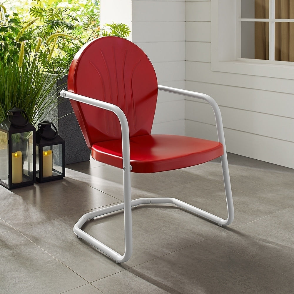 Havenside Home Howard Bay Metal Chair In Red Finish