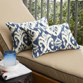 Havenside Home Marineland Indigo Cream Indoor Outdoor 13 X 20 Inch Corded Pillow Set