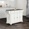 Copper Grove Filbert Stainless Steel Top Kitchen Island In White Finish
