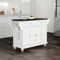 Copper Grove Filbert White With Black Granite Top Kitchen Island