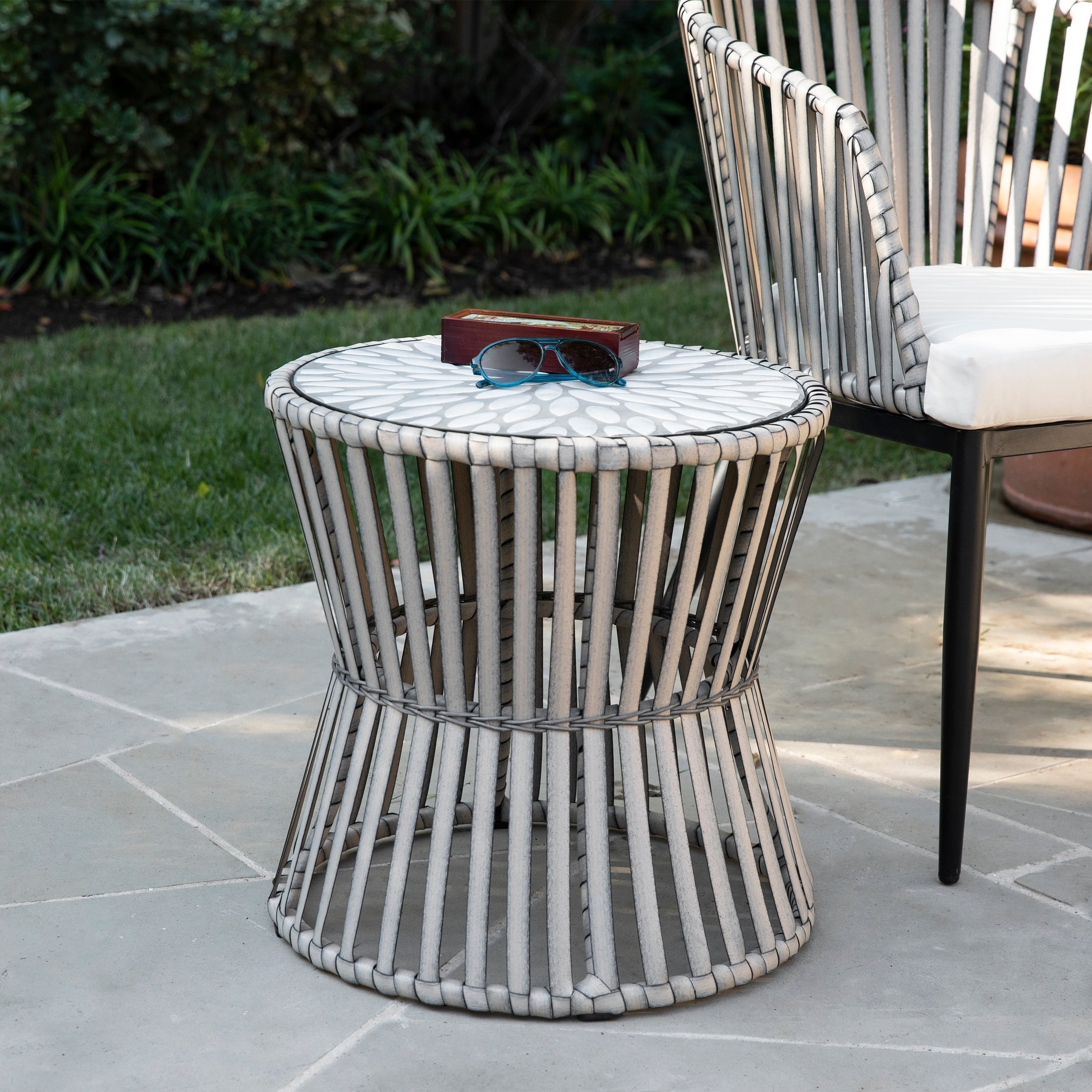 Havenside Home Millie Contemporary Gray Stone Side Table