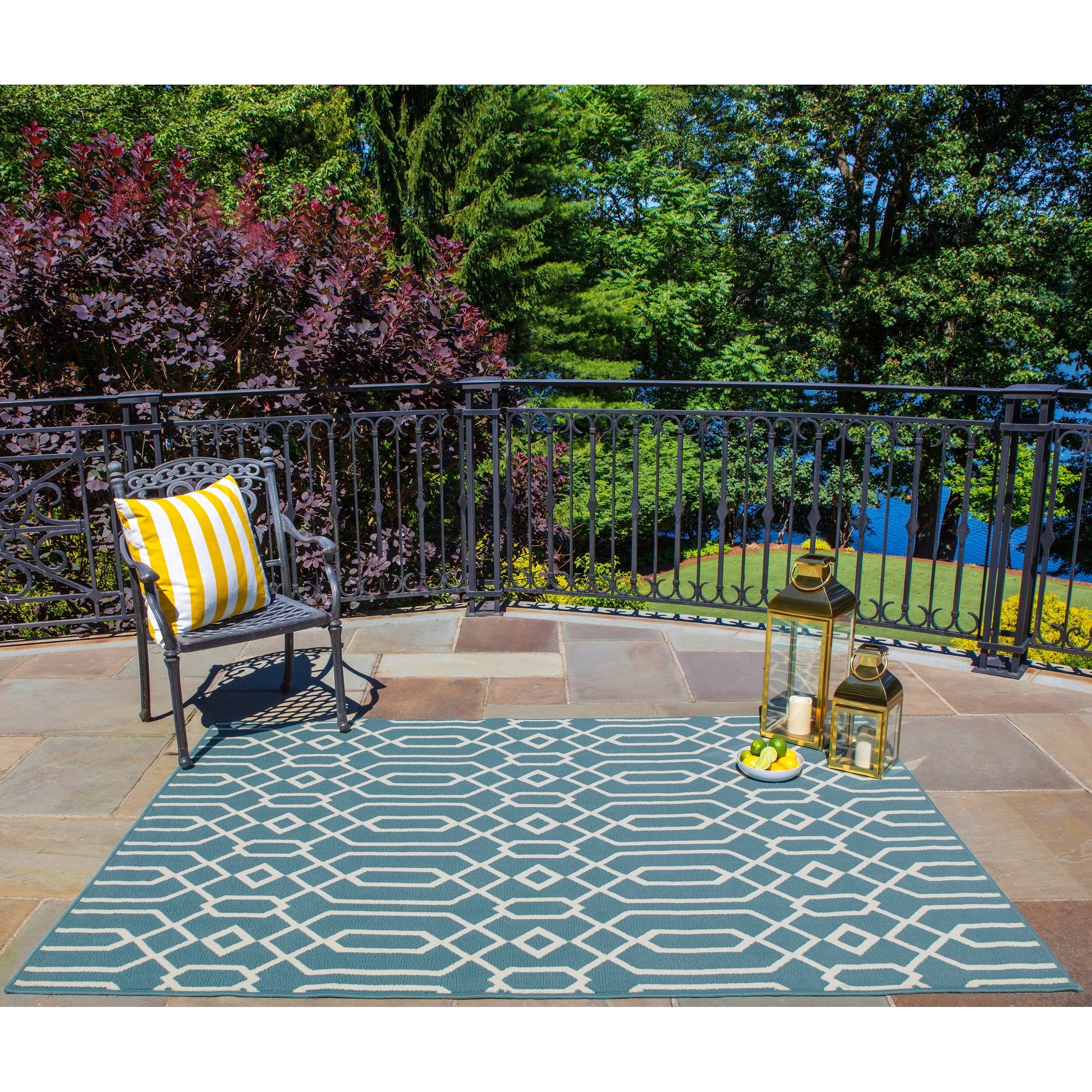 Havenside Home Misquamicut Blue Indoor Outdoor Area Rug 67 X 96
