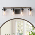 Havenside Home Makkovik 4 Light Rustic Vanity Light With Clear Glass