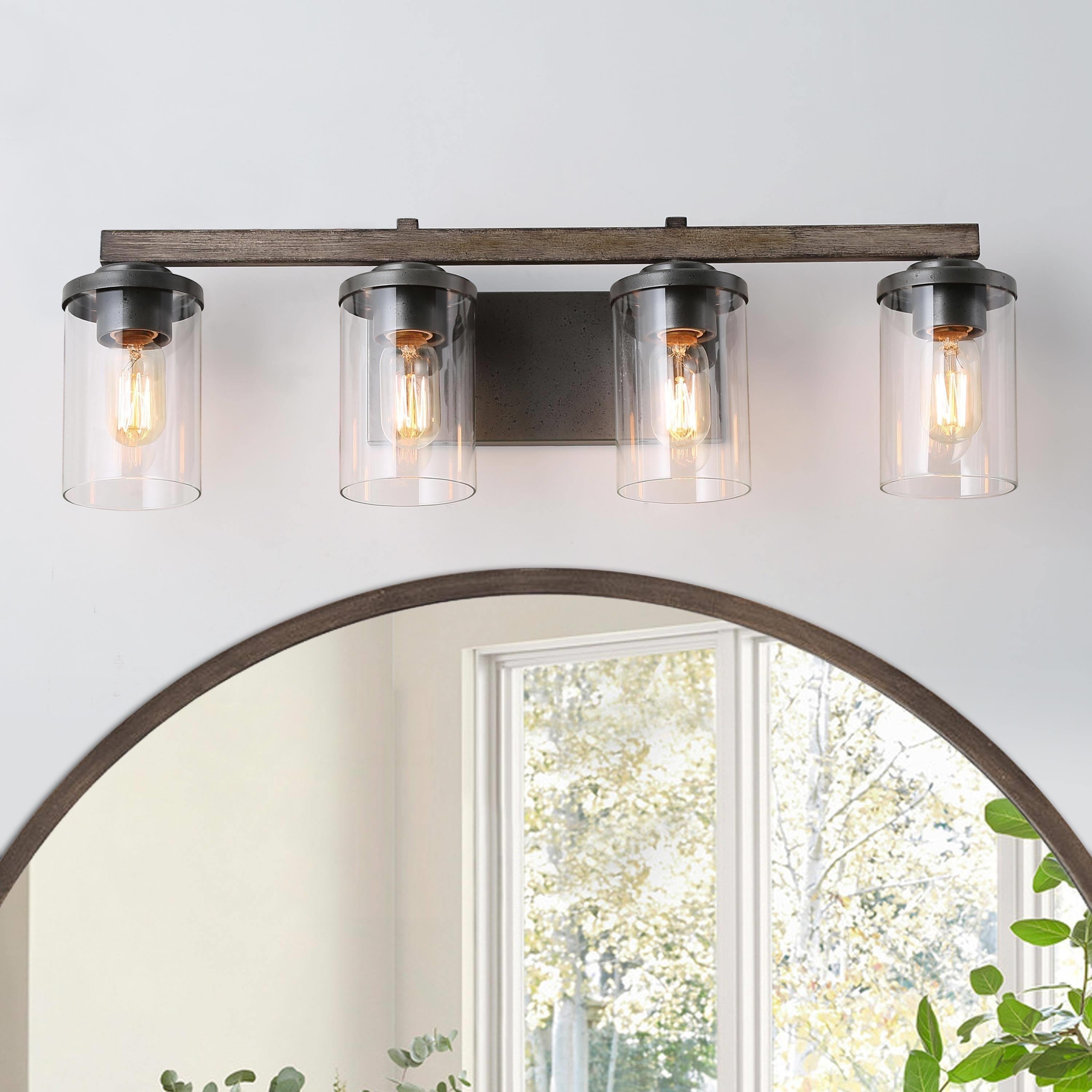 Havenside Home Makkovik 4 Light Rustic Vanity Light With Clear Glass