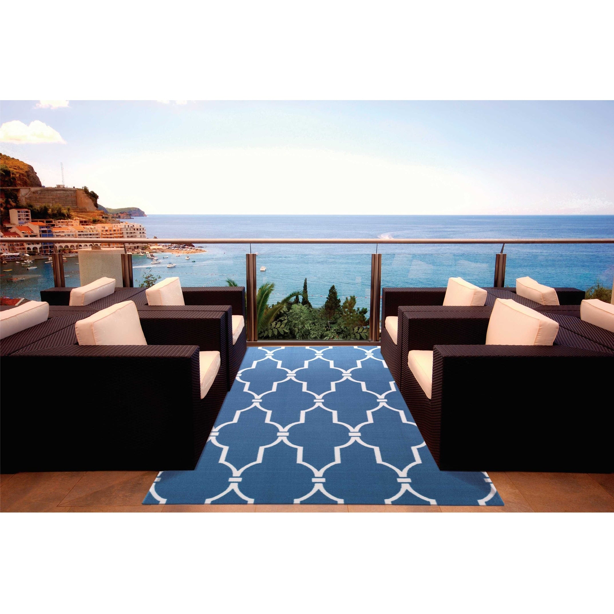 Havenside Home New Bedford Indoor Outdoor Aqua Rug