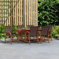 Havenside Home Popham Brown 7 Piece Oval Extendable Dining Set