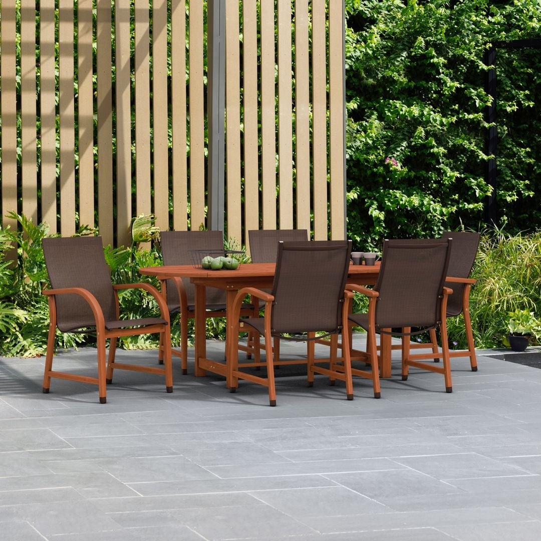 Havenside Home Popham Brown 7 Piece Oval Extendable Dining Set