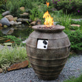 Havenside Home Purutu Brown Concrete Pot Propane Fire Pit