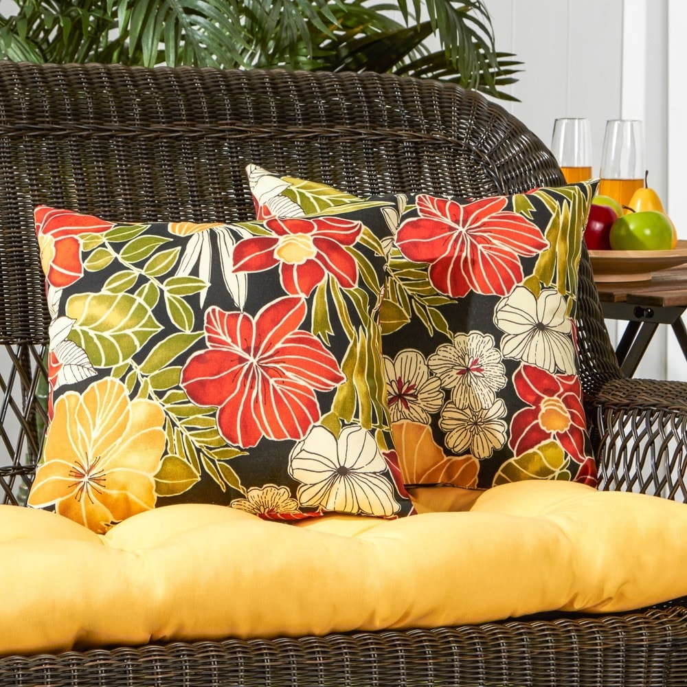 Havenside Home San Elijo 2 Piece Floral Outdoor Accent Pillow Set