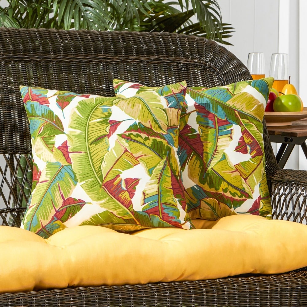 Havenside Home San Elijo 2 Piece Palm Leaves Outdoor Accent Pillow Set 17 X 17