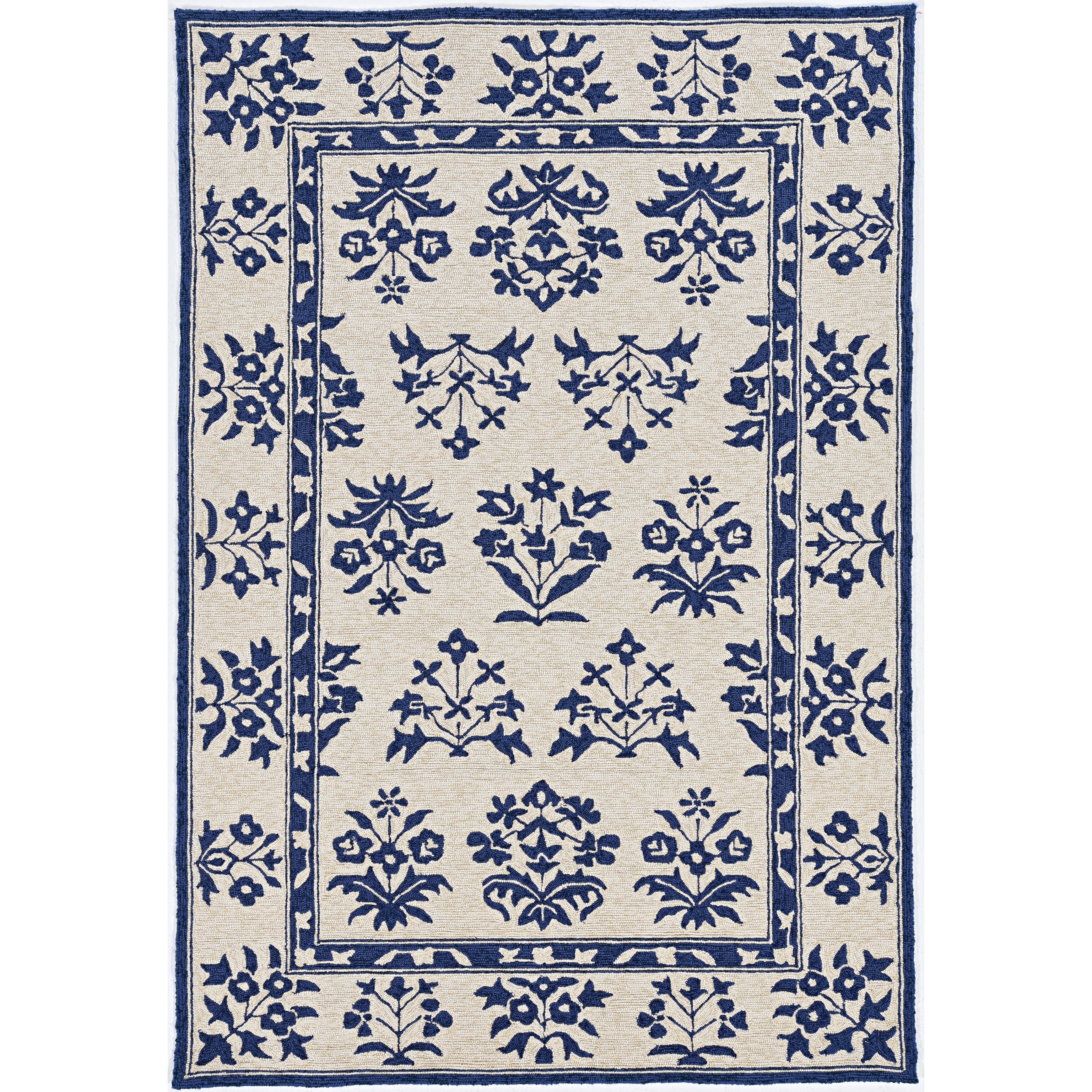 Havenside Home Stonely French Country Blue Handmade Rug