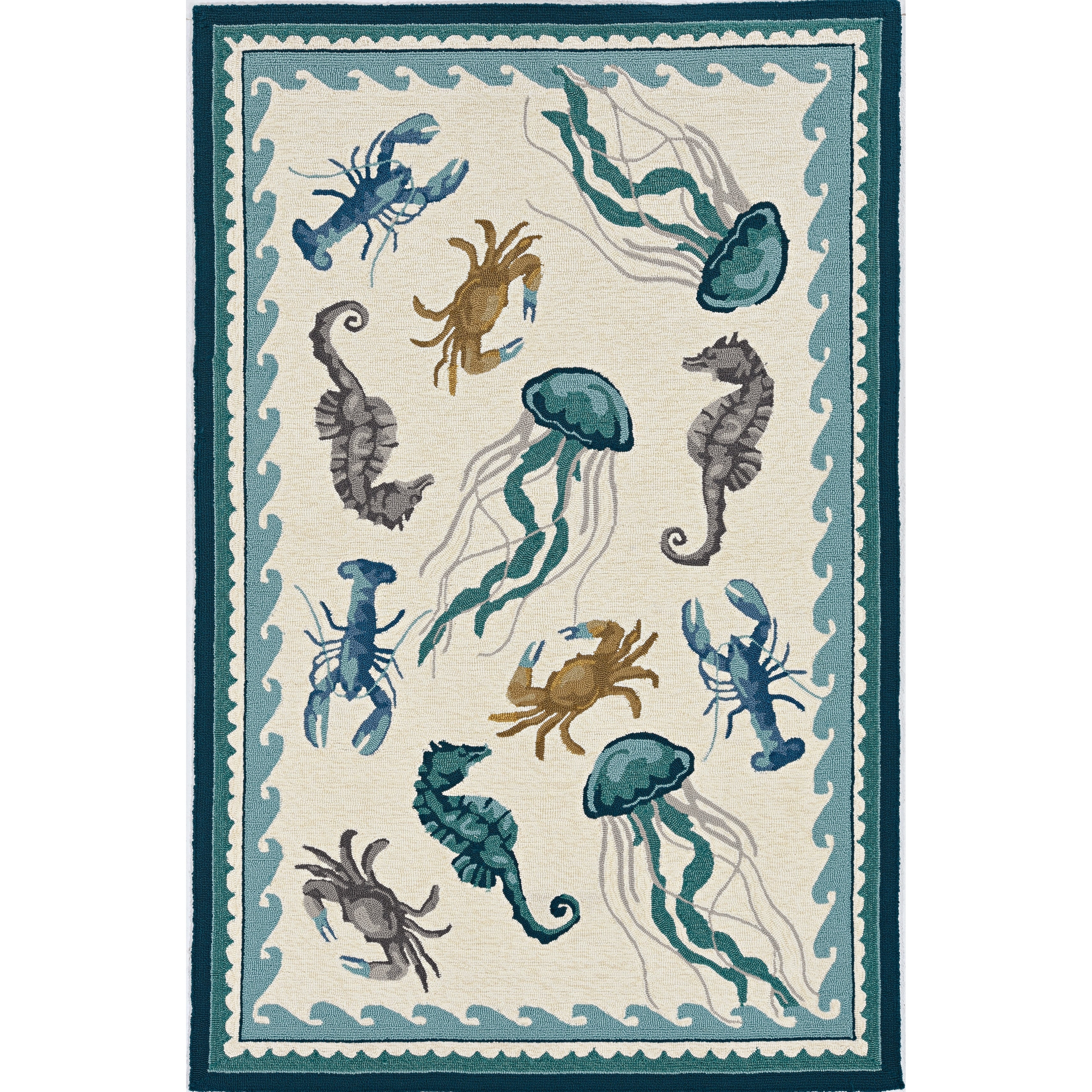 Havenside Home Stonely Sealife Handmade Rug