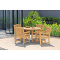 Havenside Home Tottenville 5 Piece Round Light Brown Outdoor Dining Set