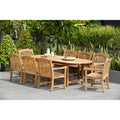 Havenside Home Tottenville Deluxe 9 Piece Teak Dining Set