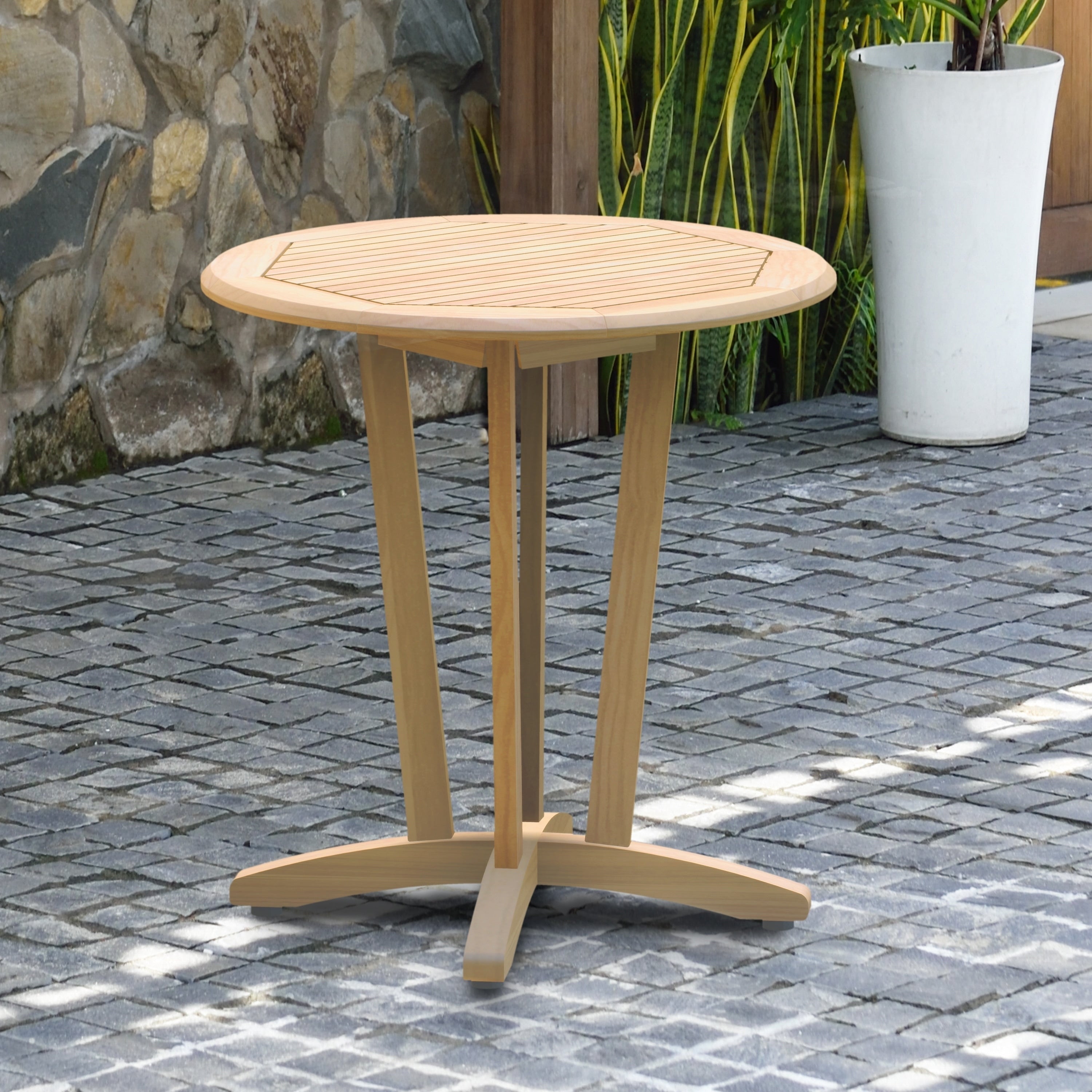 Havenside Home Tottenville Teak Round Bistro Table
