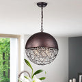 Havira Antique Copper 3 Light Chadnelier With Crystals